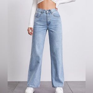 SHEIN stone wash middle waisted straight leg jeans size 27
